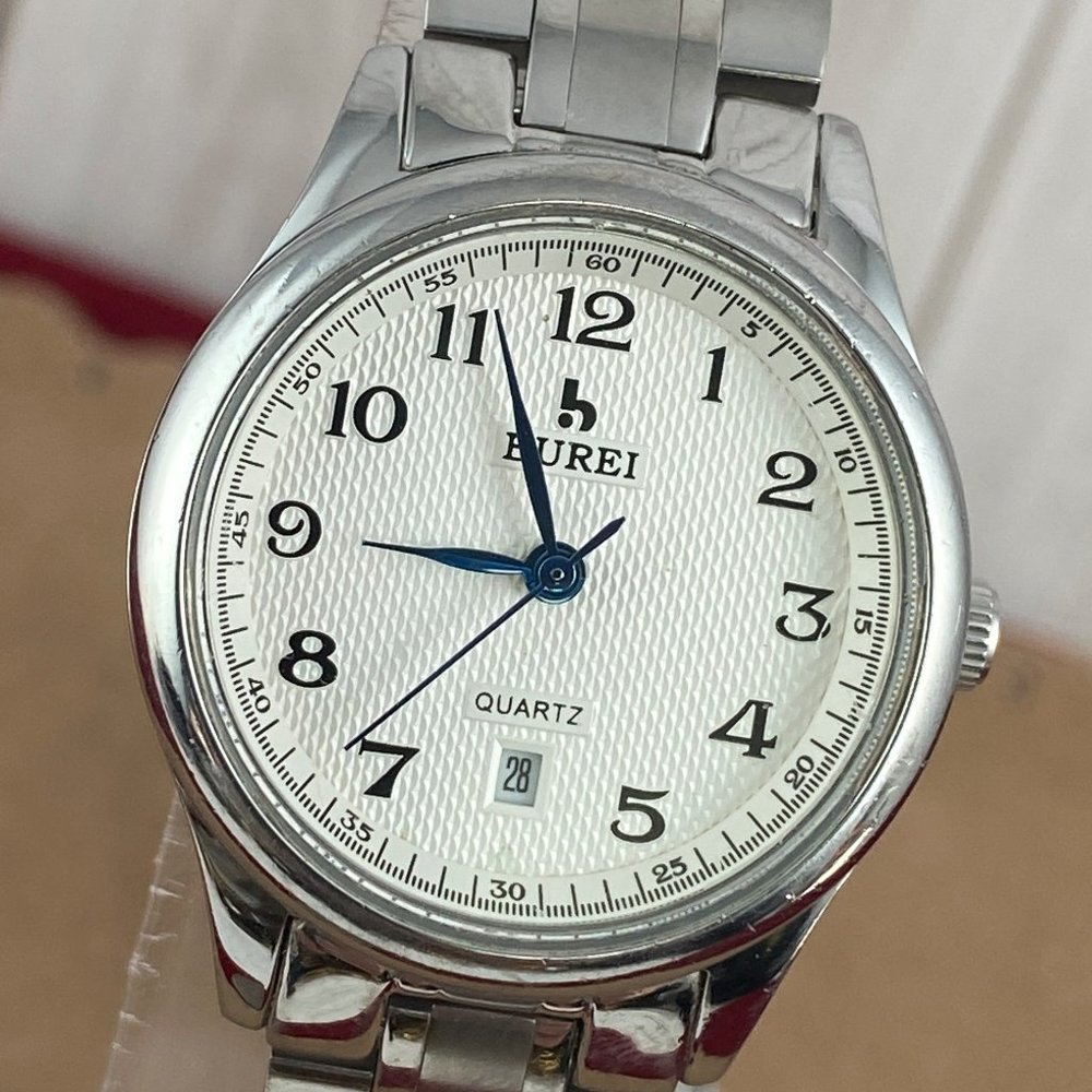 Burei Stainless Steel Watch with Date